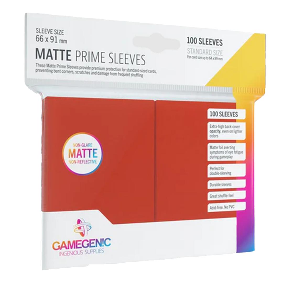 Gamegenic MATTE PRIME SLEEVES - Red (100 UNI)