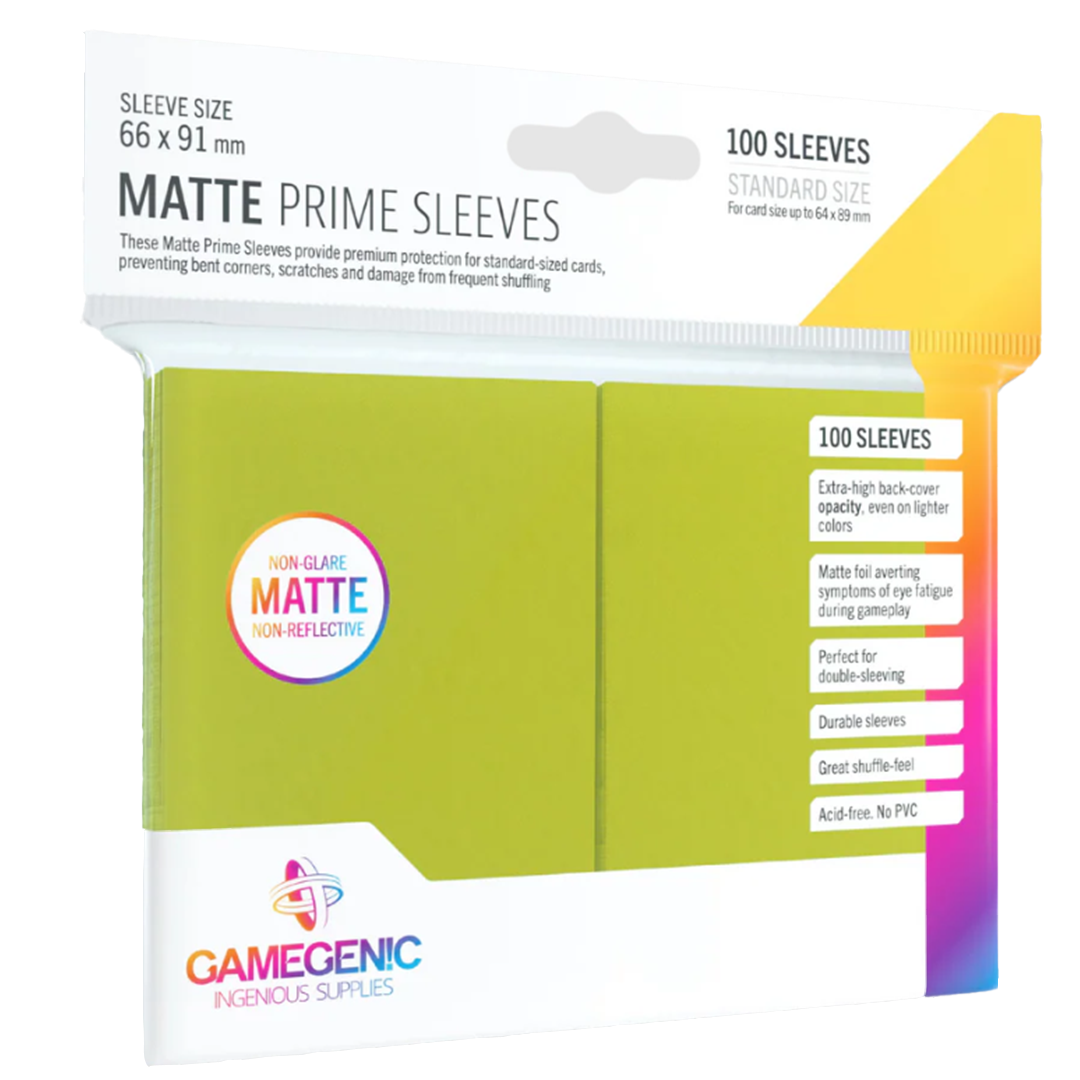 Gamegenic MATTE PRIME SLEEVES - Lime (100 UNI)