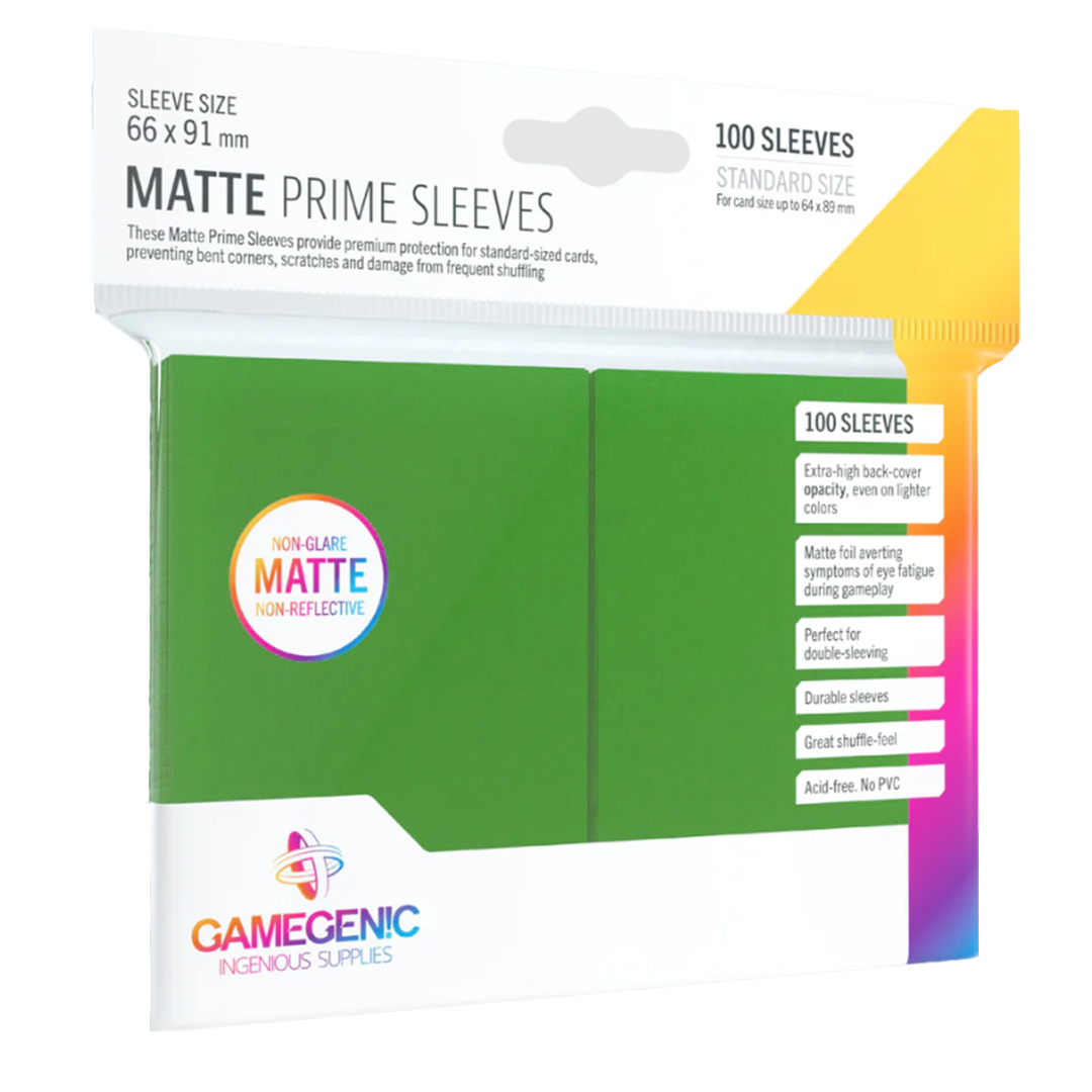 Gamegenic MATTE PRIME SLEEVES - Green (100 UNI)