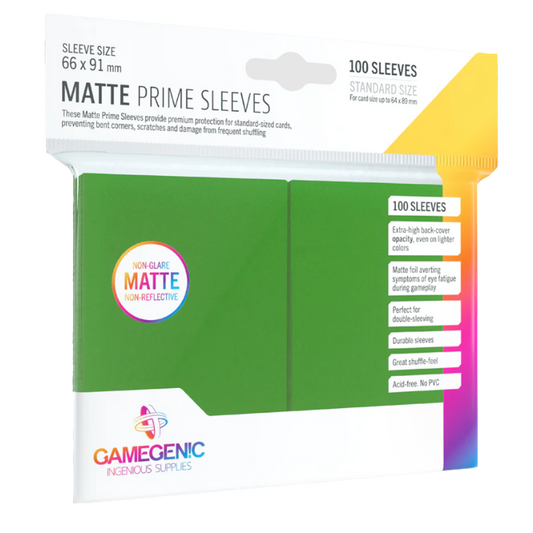 Gamegenic MATTE PRIME SLEEVES - Green (100 UNI)
