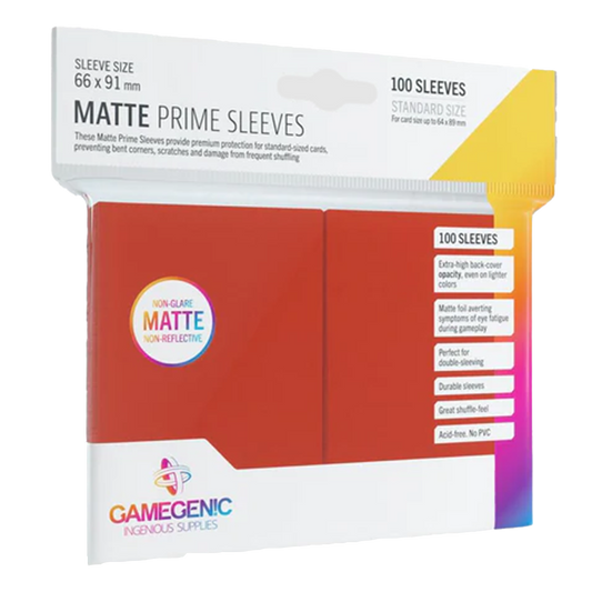 Gamegenic MATTE PRIME SLEEVES - Red (100 UNI)