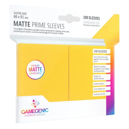 Gamegenic MATTE PRIME SLEEVES - Yellow (100 UNI)