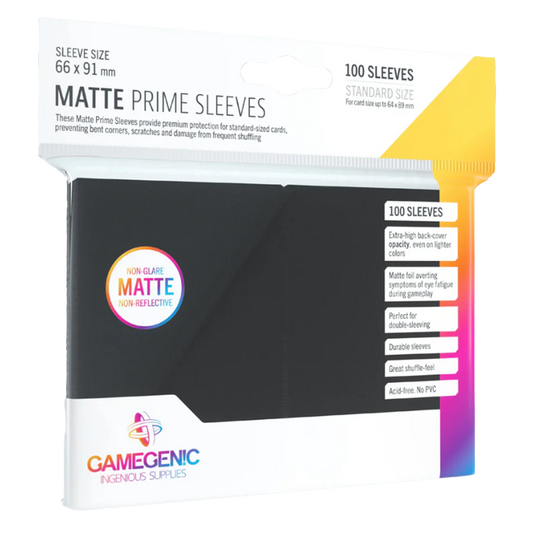 Gamegenic MATTE PRIME SLEEVES - Black (100 UNI)