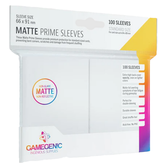 Gamegenic MATTE PRIME SLEEVES - White (100 UNI)